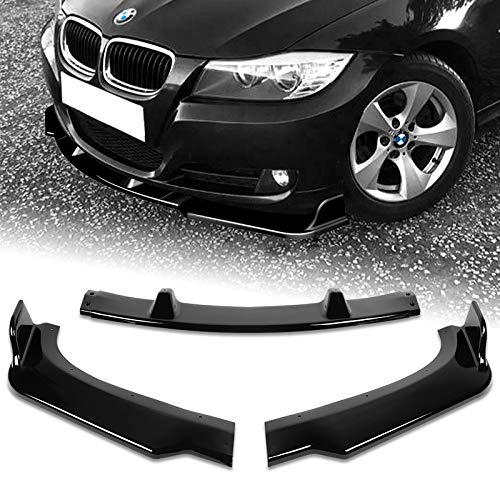 3PCS Front Bumper Body Kit & Spoiler Lip + 6PCS Side Skirt Extensions for 2009-2011 BMW E90 4DR Sedan | Universal 59