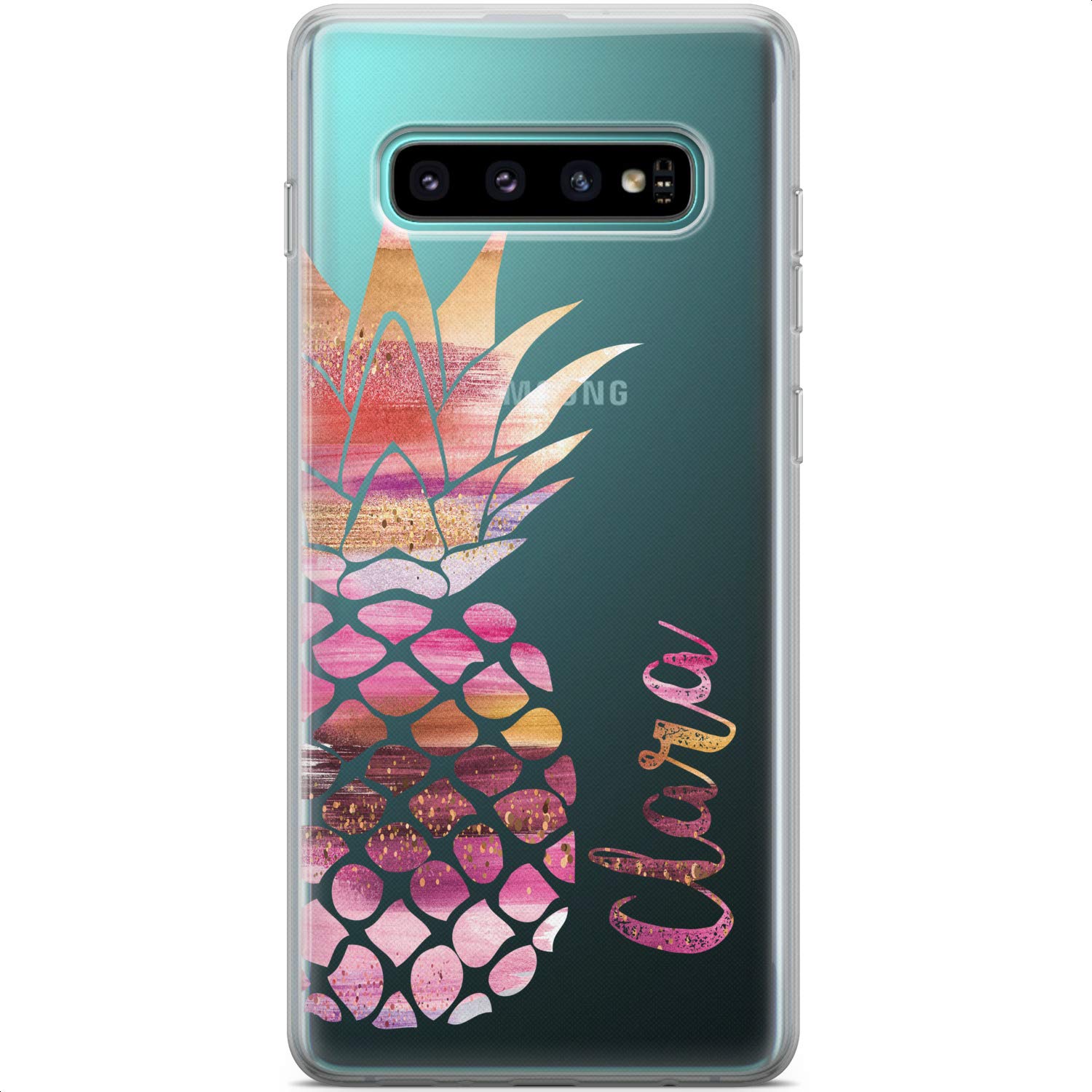 Samsung Galaxy S24 S23 Ultra S22 S21 S20 S10 Phone Case - Slim Flexible TPU Protective Cover with Abstract Pineapple Design | Lightweight Silicone Case for Everyday Use & Travel Protection