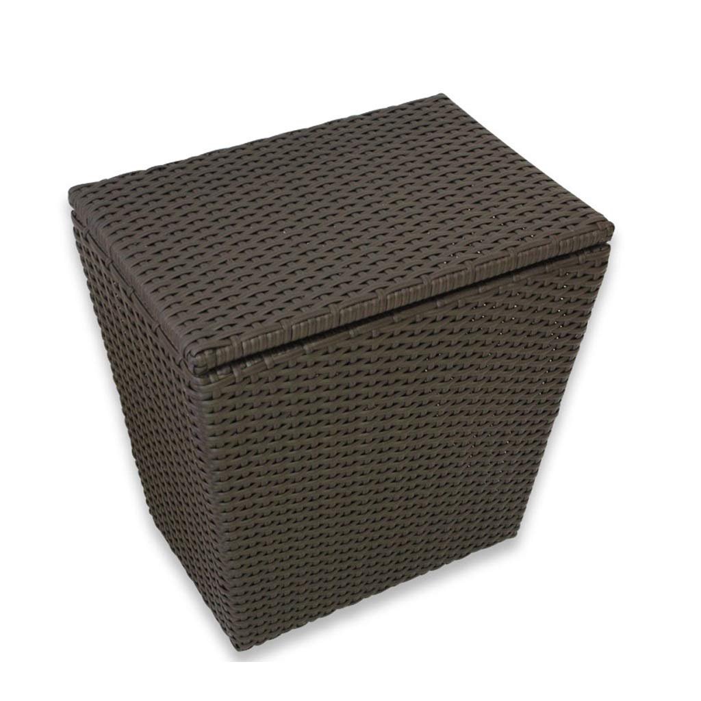 Large Plastic Rattan Storage Basket with Lid - Laundry Hamper, Bathroom Clothes Organizer & Multi-Purpose Storage Box for Home, Bedroom, Closet (Extra Spacious) - Perfect for Laundry, Toy Storage & Home Organization
