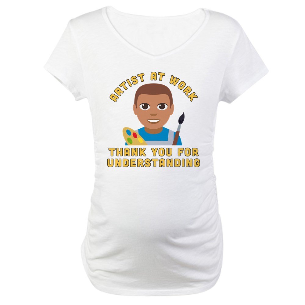 Emoji Artist at Work Maternity T-Shirt - Funny Pregnancy Graphic Tee for Expecting Moms - Perfect for Baby Showers, Gender Reveals & Maternity Photos