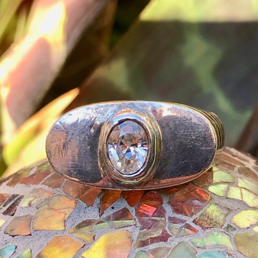Elegant Sterling Silver Oval Cubic Zirconia Ring - Size 7.5 - Perfect for Weddings, Anniversaries & Special Occasions