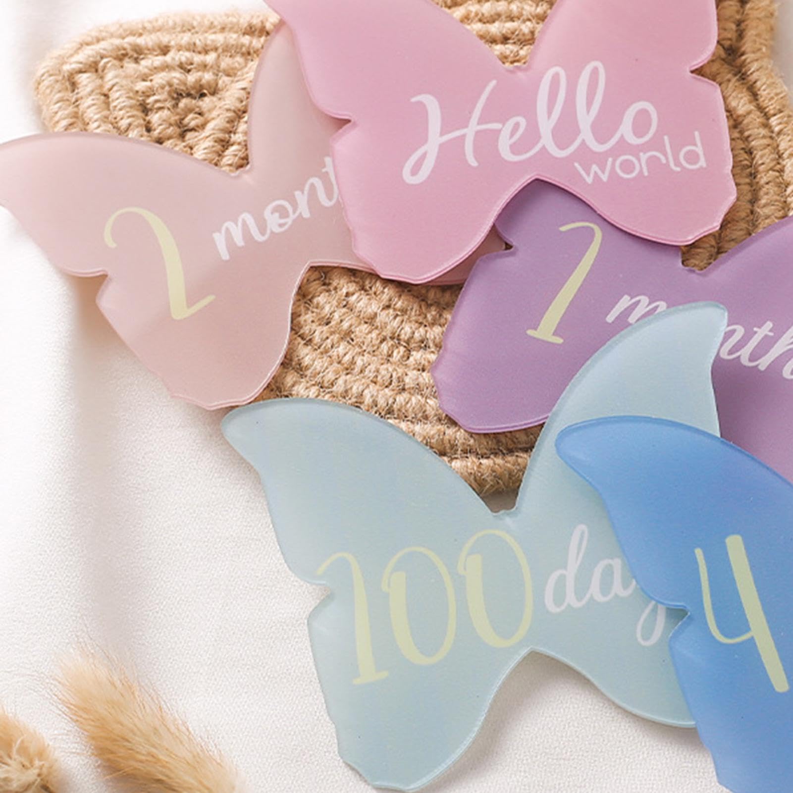 Acrylic Baby Growth Card - Elegant Newborn Photography Prop for Welcome & Hello Signs | Document Your Baby's Milestones | Perfect for Newborn Photo Shoots, Baby Showers & Nursery Decor