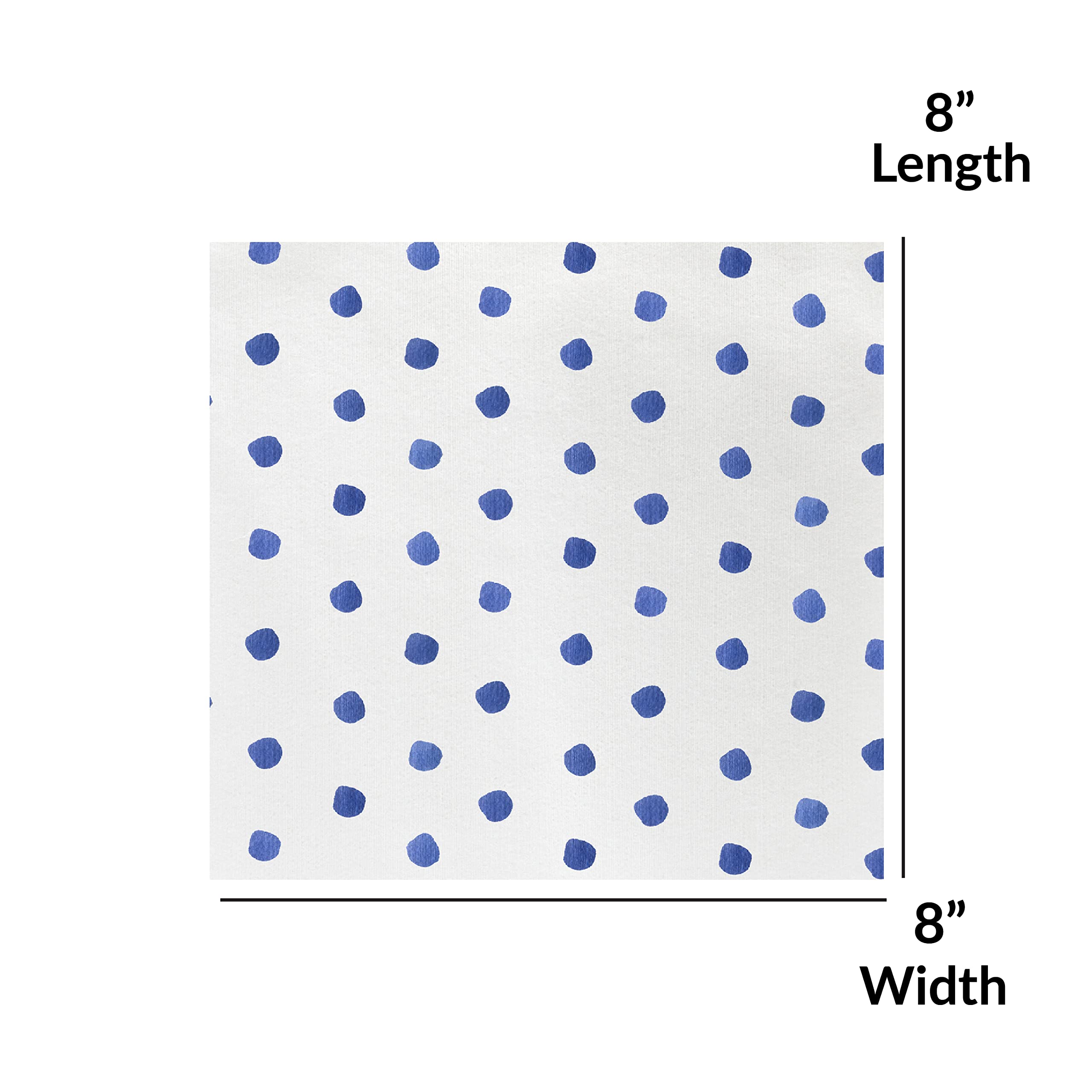 Vietri Dot Blue Dinner Napkins - 50-Pack Premium Spunlace Paper Napkins, 8