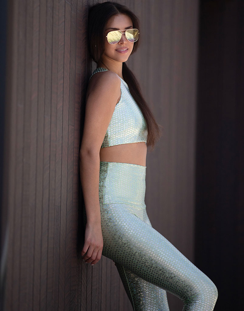 Mint Mermaid Crop Top - Trendy Women's Fashion Tee for Summer, Beach, and Music Festivals