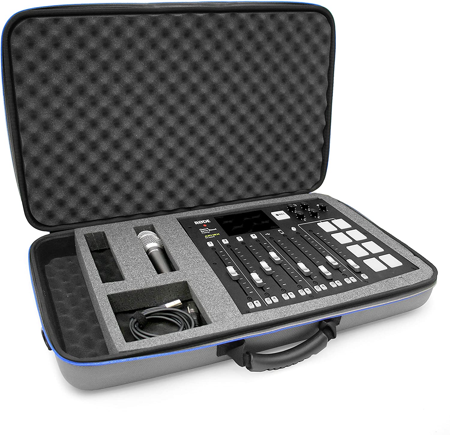 CASEMATIX Studio Mixer Case for Rode RODECaster Pro - Durable Podcast Production Studio Case with Carry Strap - Perfect for Podcasting, Live Streaming & Professional Audio Recording