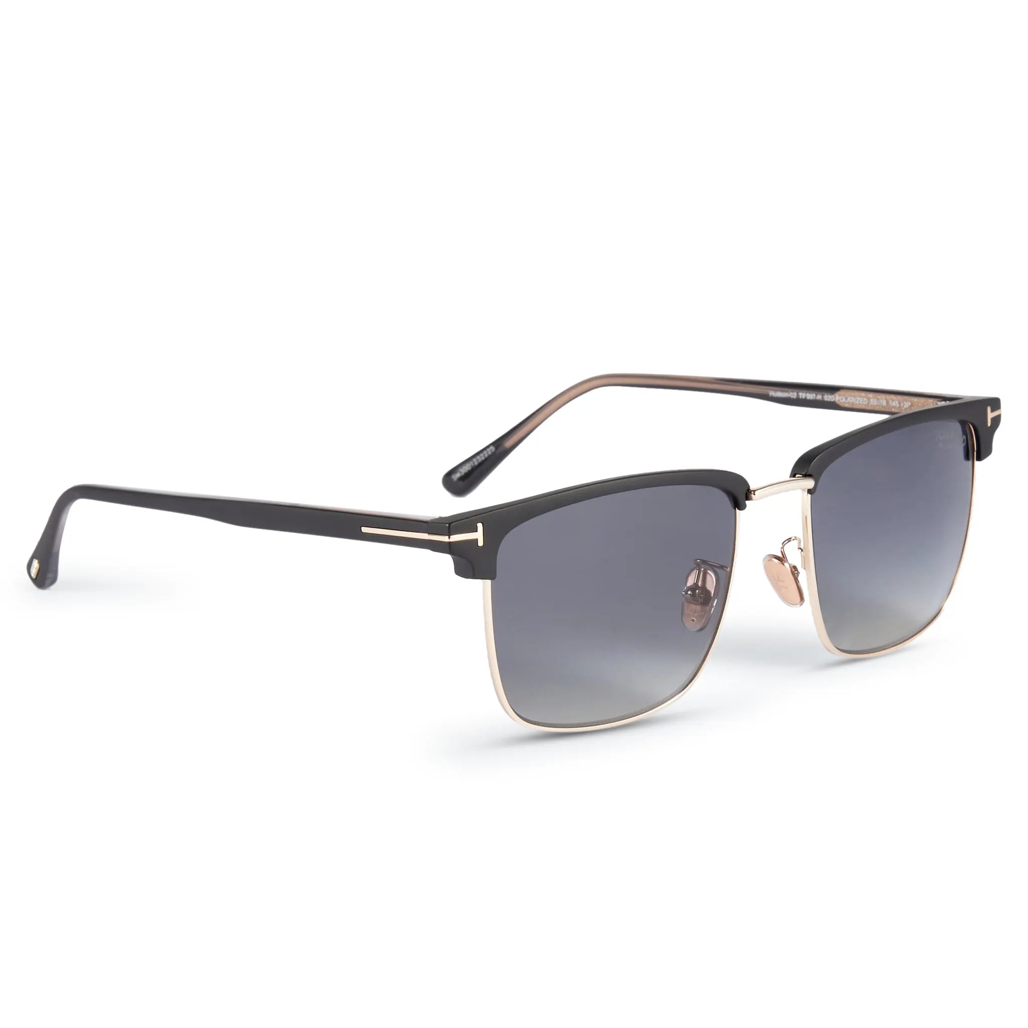 Tom Ford Hudson 02 FT0997 H 02D 55 Black Polarized Sunglasses for Men - UV Protection Luxury Designer Shades for Driving, Beach & Outdoor Activities