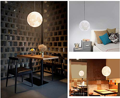 KRUIHAN Universe Planet Moon Pendant Light - 22cm LED Hanging Ceiling Lamp for Restaurant, Bar, Home & Kids Bedroom (Bulb Not Included) | Creative Night Lighting for Dining Rooms, Living Spaces & Children's Rooms