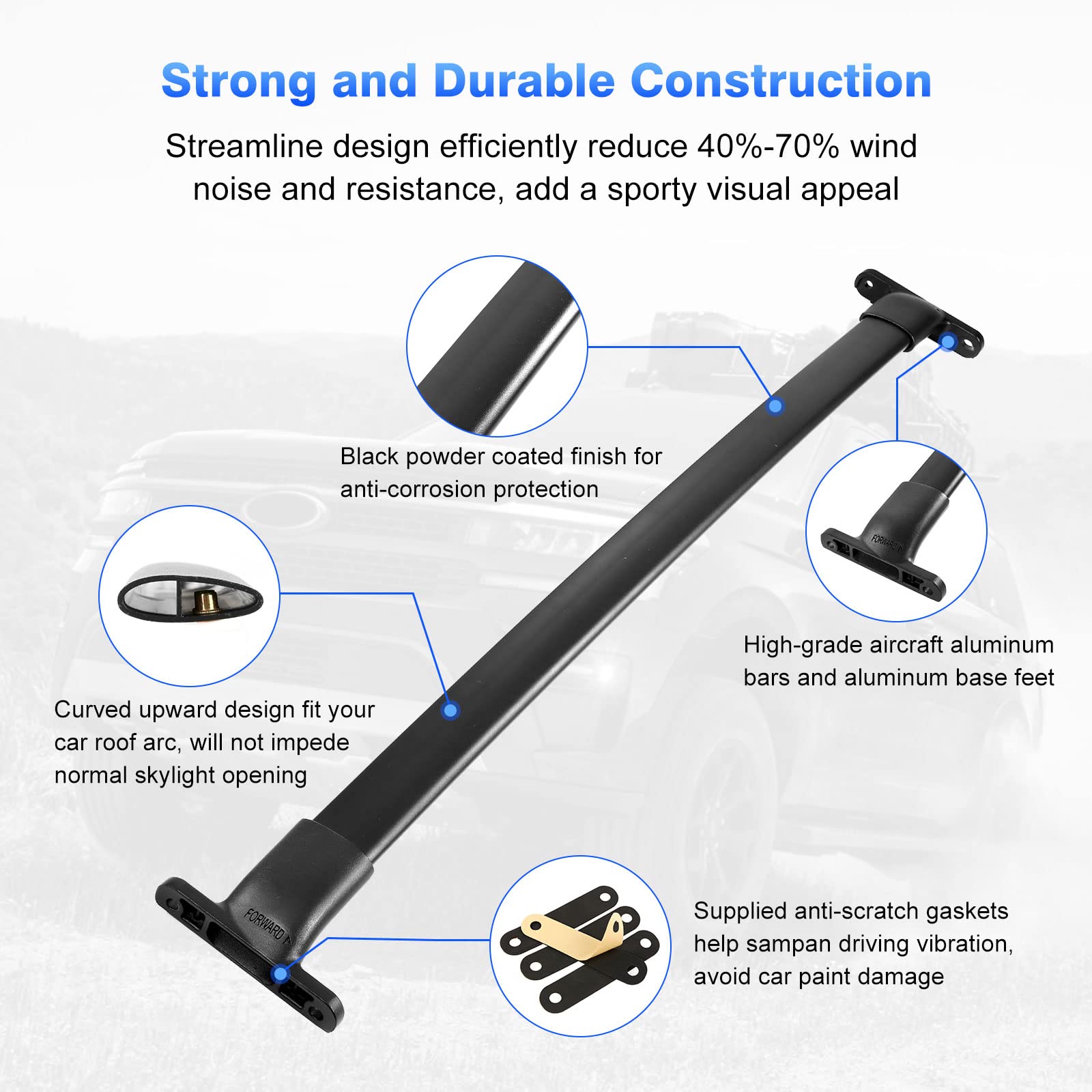 **2018-2024 Ford Expedition & Lincoln Navigator Roof Rack Crossbars - Heavy Duty Aluminum Roof Rail Cargo Bars for Kayak, Canoe, Snowboard, Bike & Luggage - Perfect for Road Trips, Camping & Outdoor Adventures**