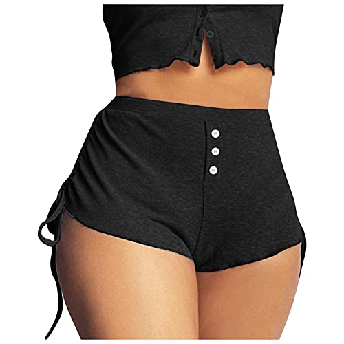 **FUNEY Women's Swim Shorts - Adjustable Tie Bikini Bottom for Beach, Yoga & Running - Folded Hem Summer Shorts - Perfect for Swimming, Surfing & Active Wear**