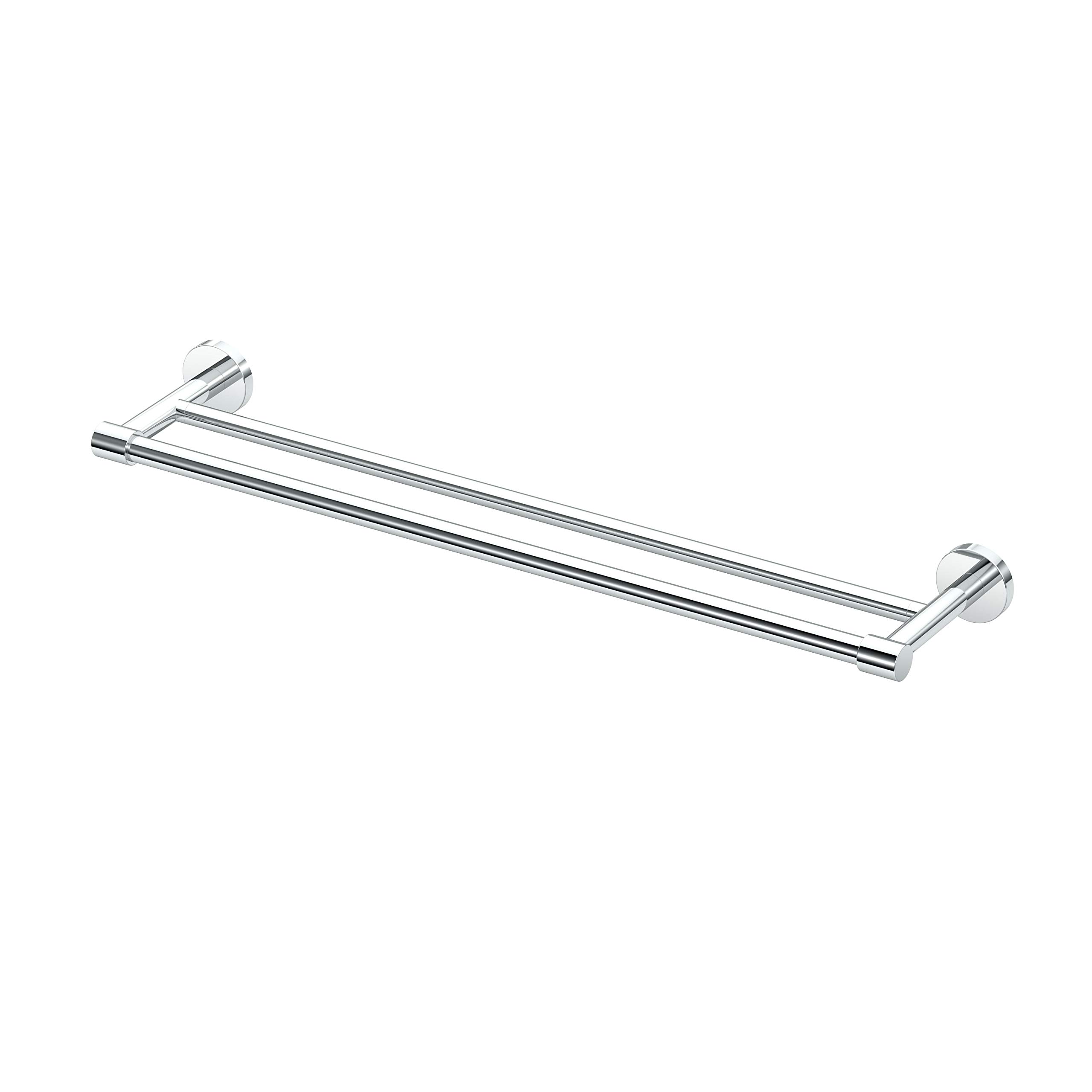 Gatco 4664 Reveal 24-Inch Chrome Double Towel Bar - Wall Mounted Bathroom Towel Holder Rack for Bath, Spa & Guest Room | Durable & Stylish Bath Accessory