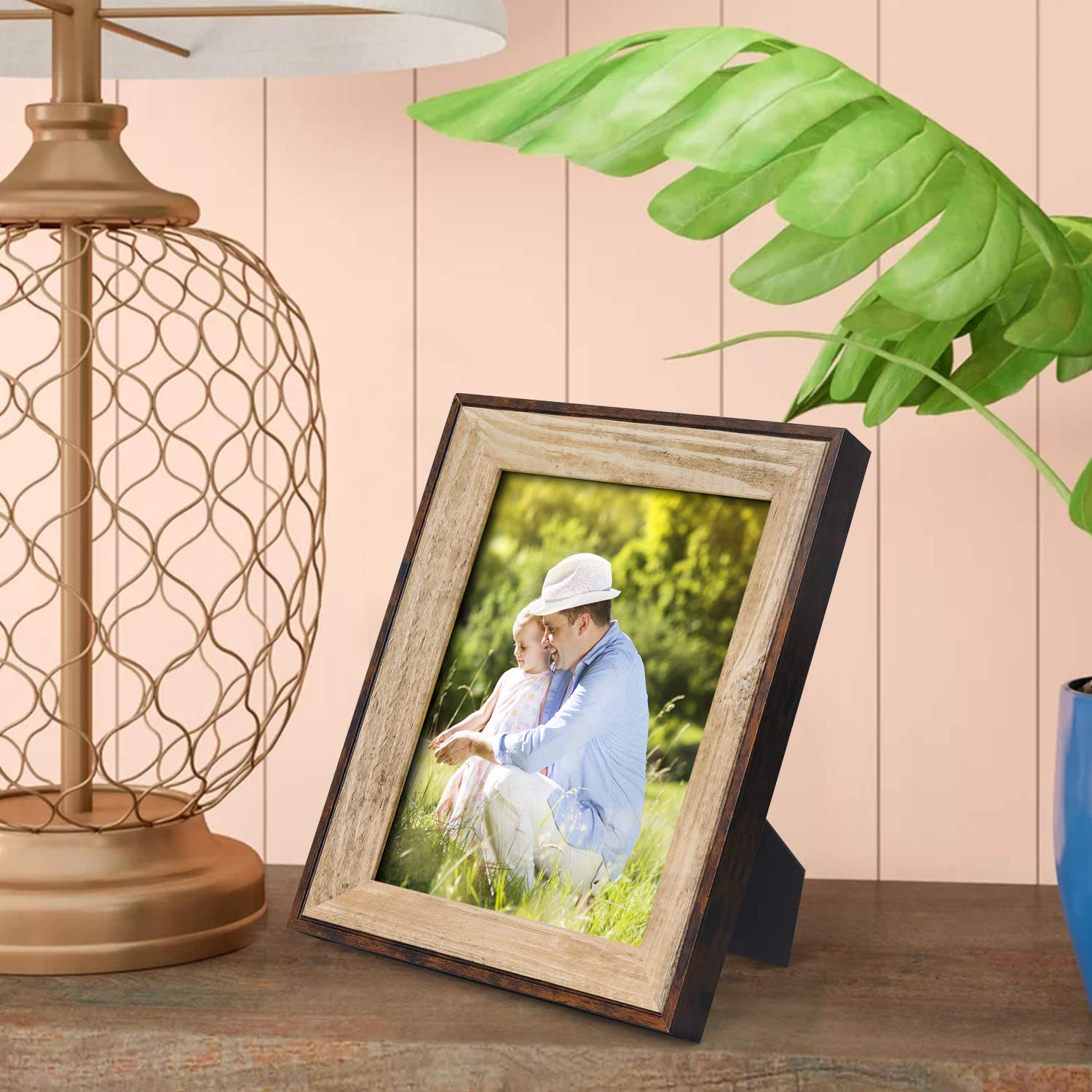 Asense 6x8 Inch Wood Picture Frame - Decorative Tabletop & Wall Mount Photo Display for Home, Office, and Gift Giving