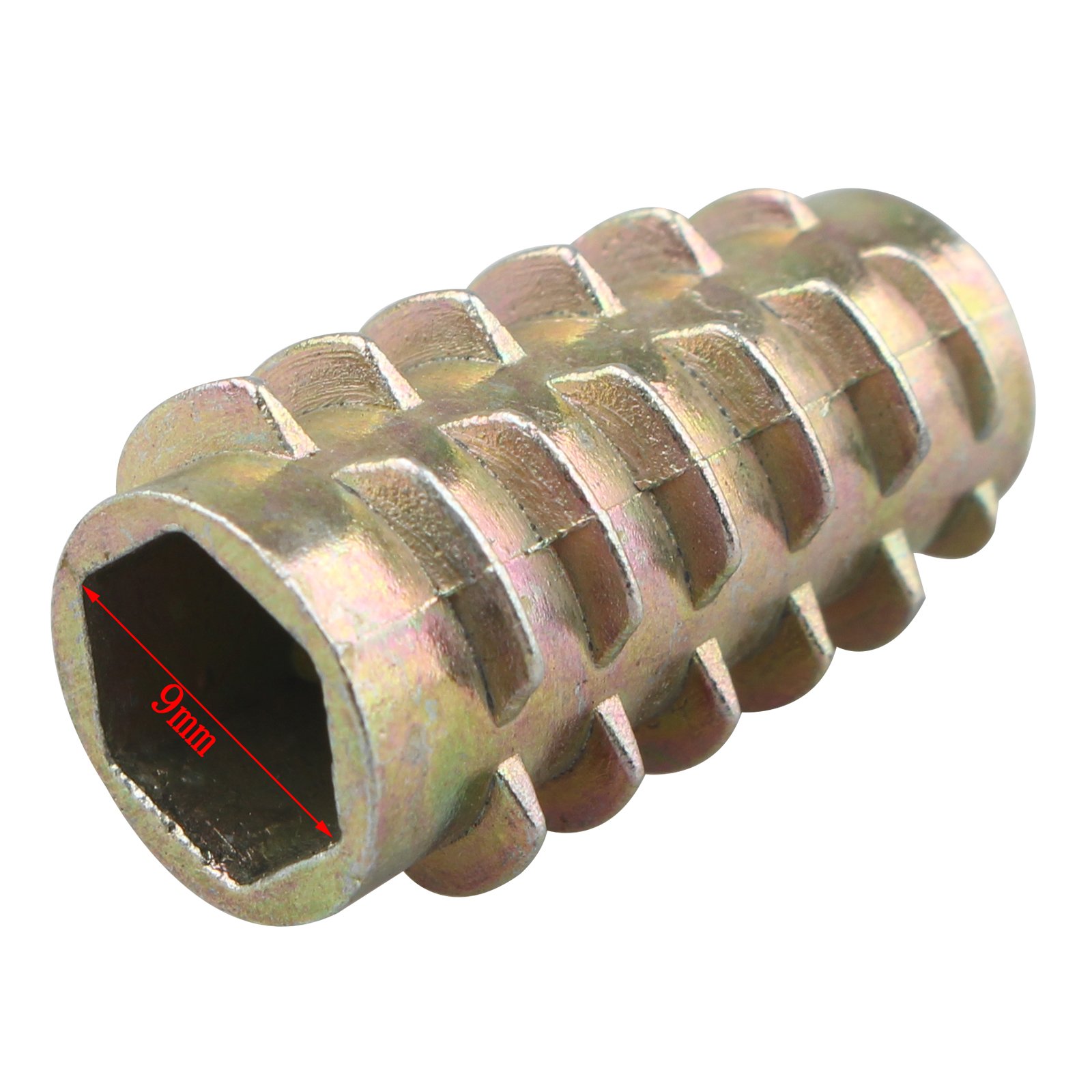 20-Pack M8 x 25mm Hex Flange Nuts - Furniture Fasteners for Wooden Beds, Wardrobes & Cribs - Durable Metal Threaded Inserts for Secure Assembly & DIY Projects