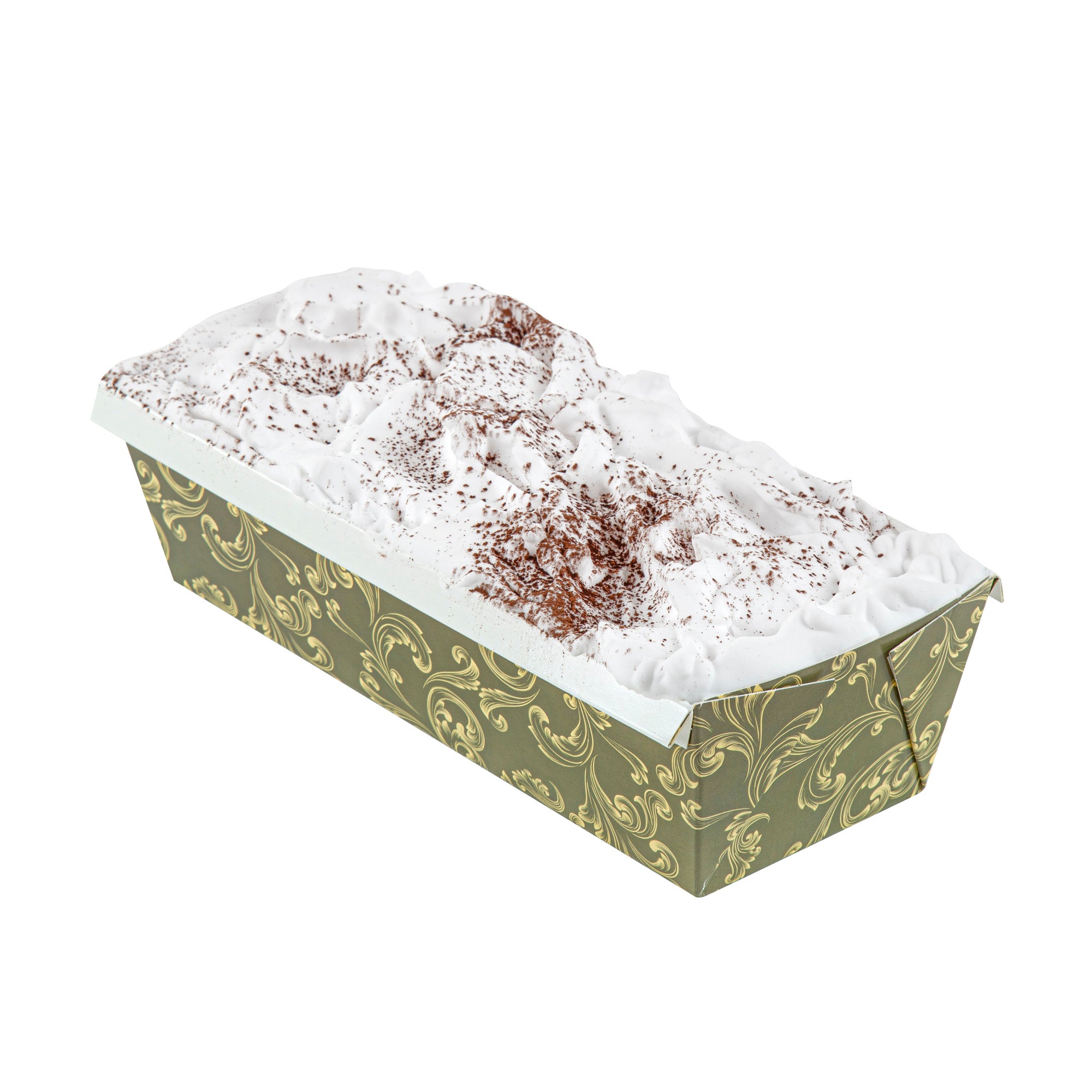 Bake Tek 54 oz Dark Green Vintage Floral Greaseproof Paper Loaf Pans - 10.25