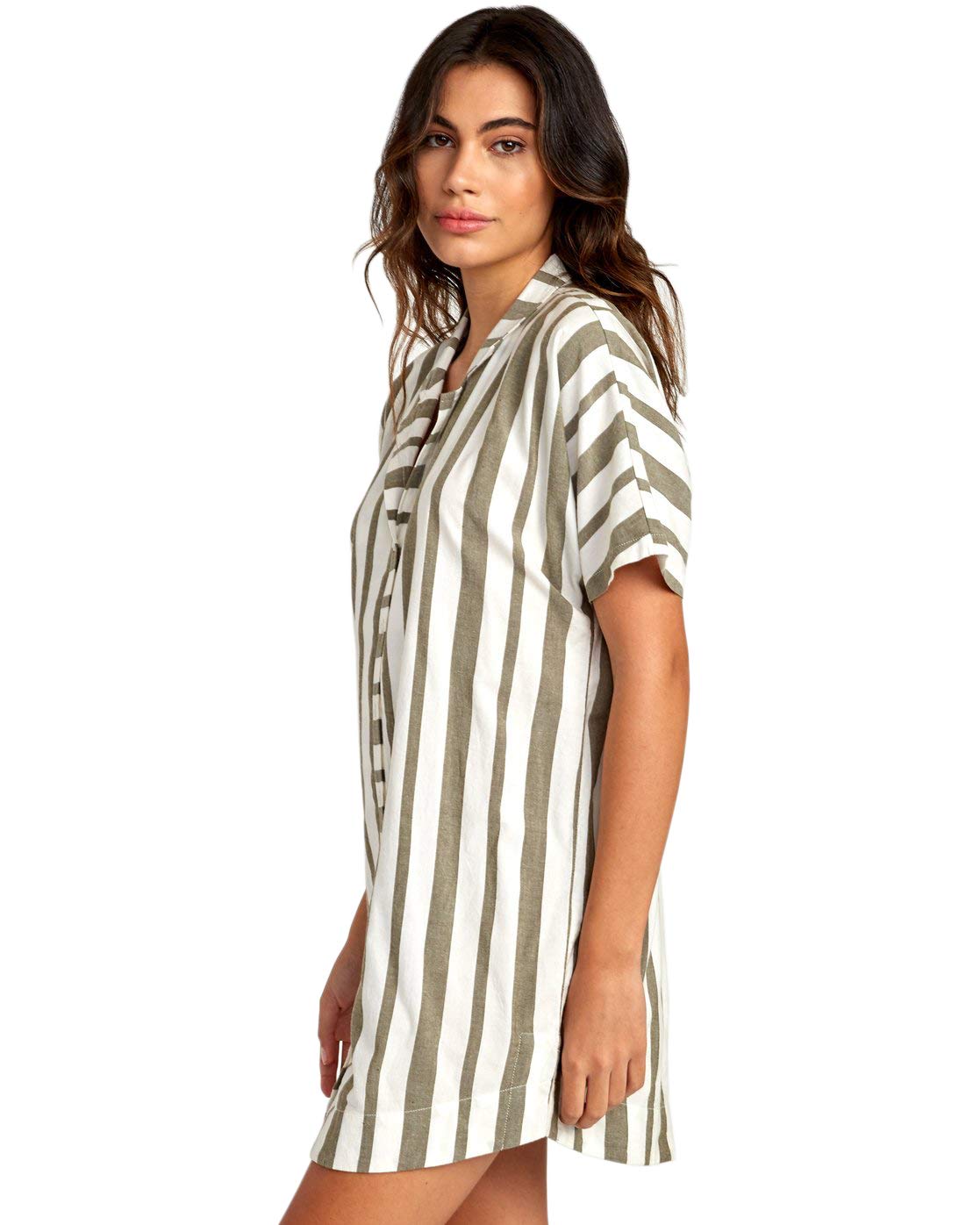 RVCA Women's Storm Oversized Shirt Dress - Casual Long Sleeve Button Down Tunic for Beach Cover Up, Streetwear & Everyday Fashion