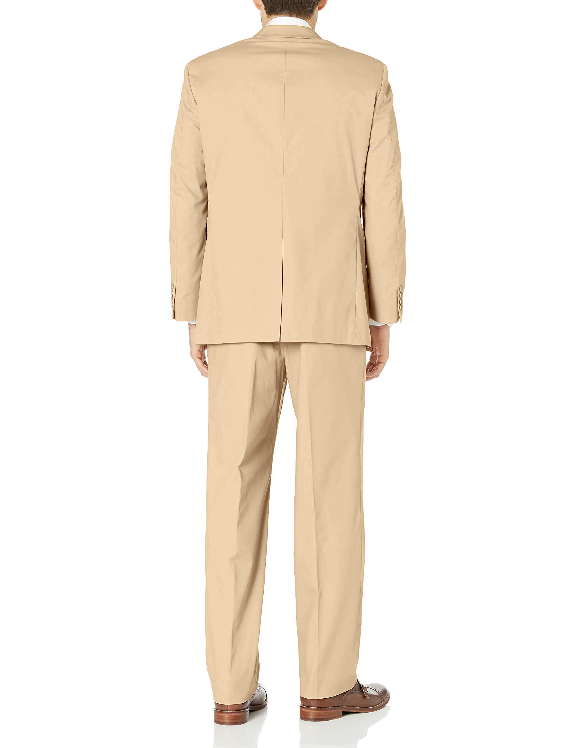 Palm Beach Men's Boone Poplin 2-Button Center Vent Suit - Slim Fit Business Blazer for Office, Wedding & Formal Events