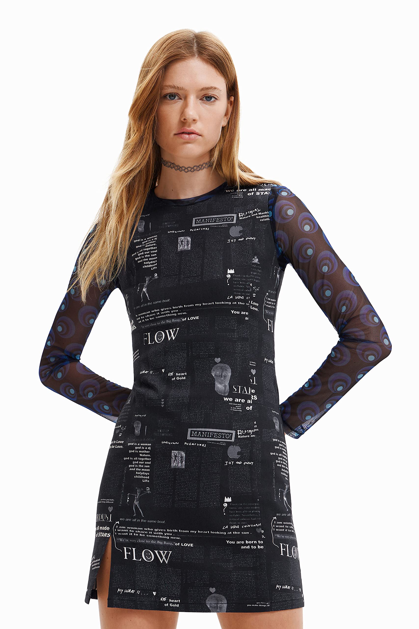 Desigual Women's Long Sleeve Dress - Floral Print Casual Maxi Dress for Spring & Summer | Perfect for Beach, Vacation, and Date Nights