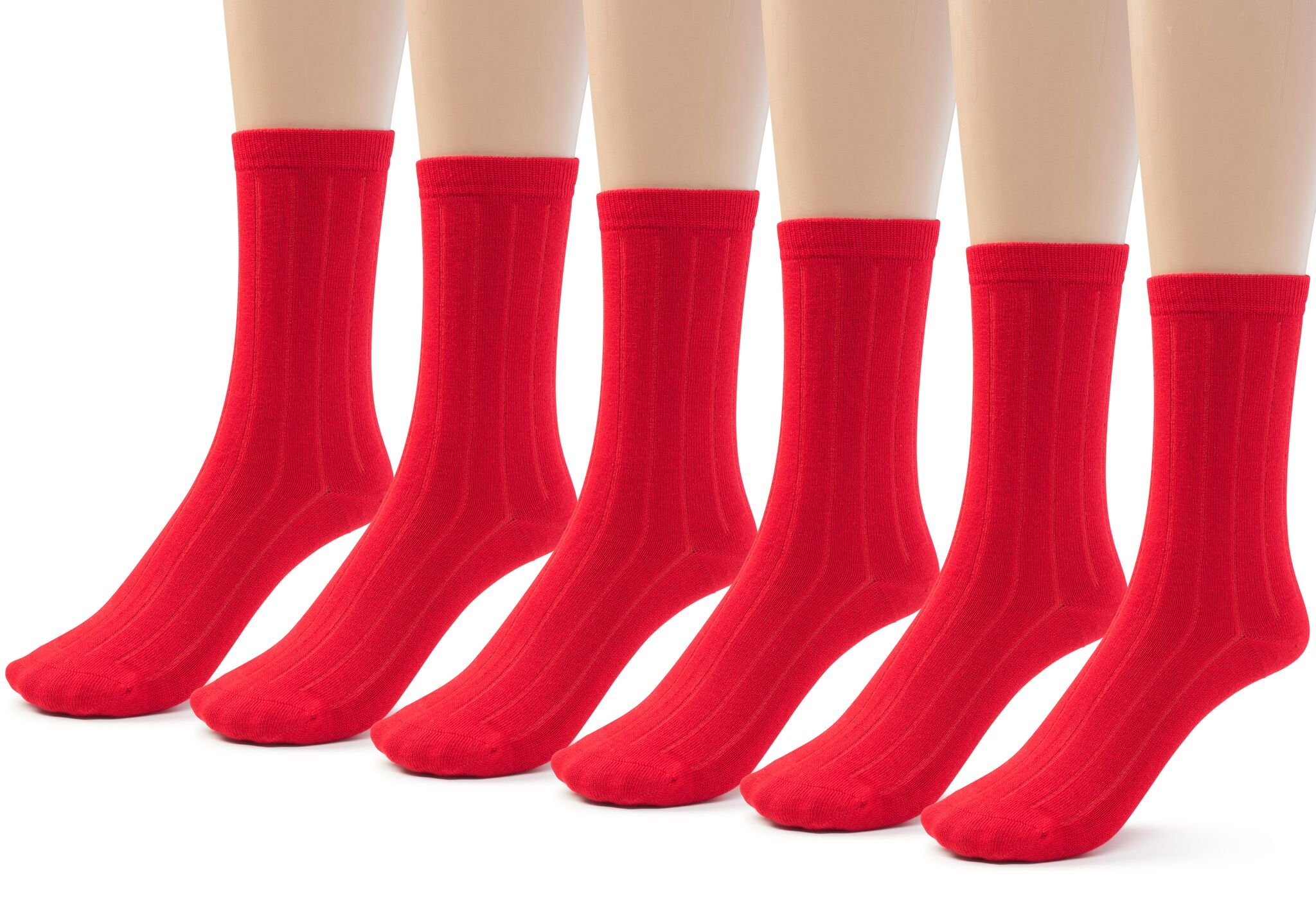 Silky Toes Men's Bamboo Ribbed Dress Crew Socks - 3 or 6 Pairs Soft Breathable Calf-Length Socks for Office, Business & Formal Occasions