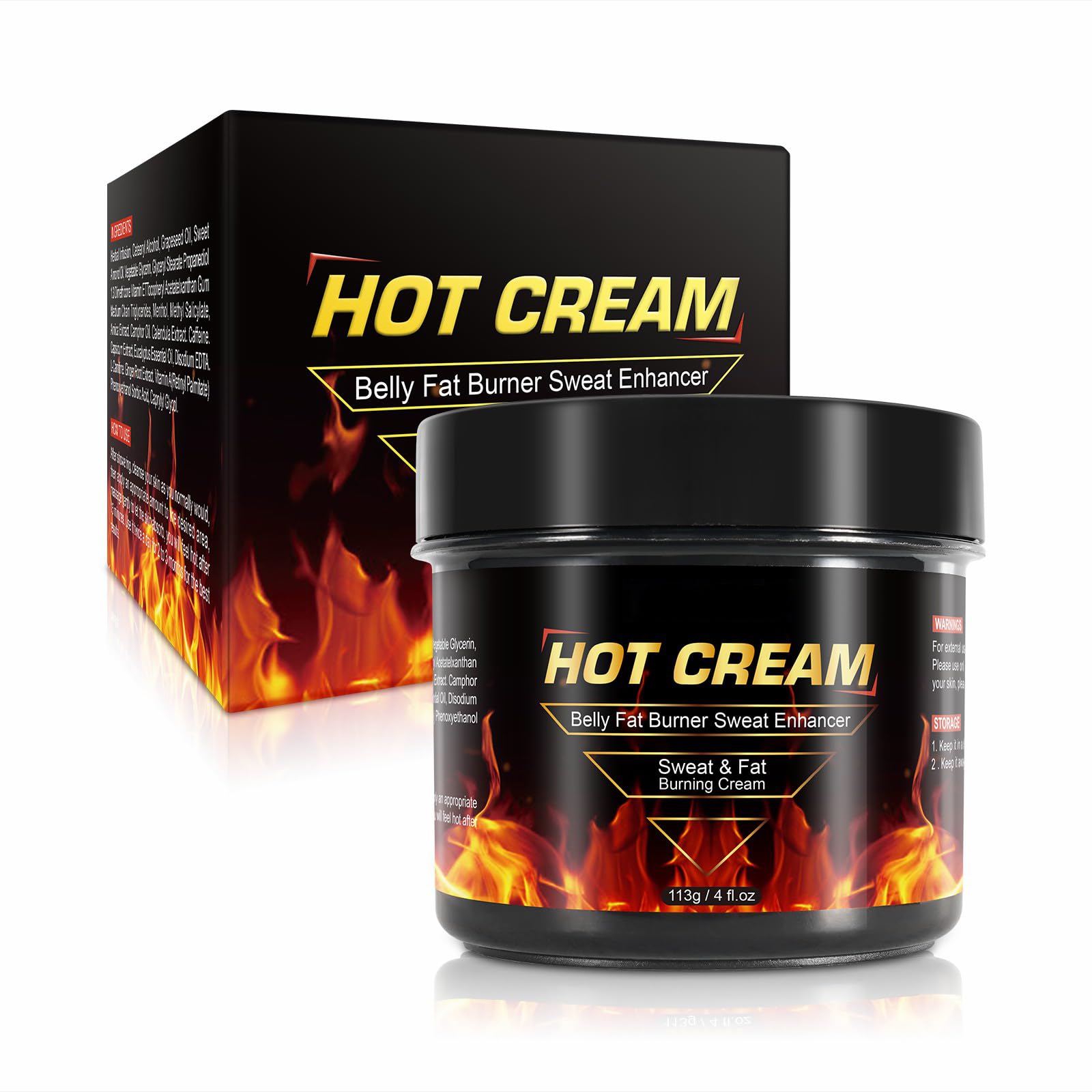 REBODUM Hot Sweat Cream - Natural Fat Burning Cream for Belly & Weight Loss | Cellulite Treatment for Thighs, Legs, Abdomen, Arms & Buttocks | Workout Enhancer for Women & Men | Perfect for Post-Workout Recovery & Body Sculpting