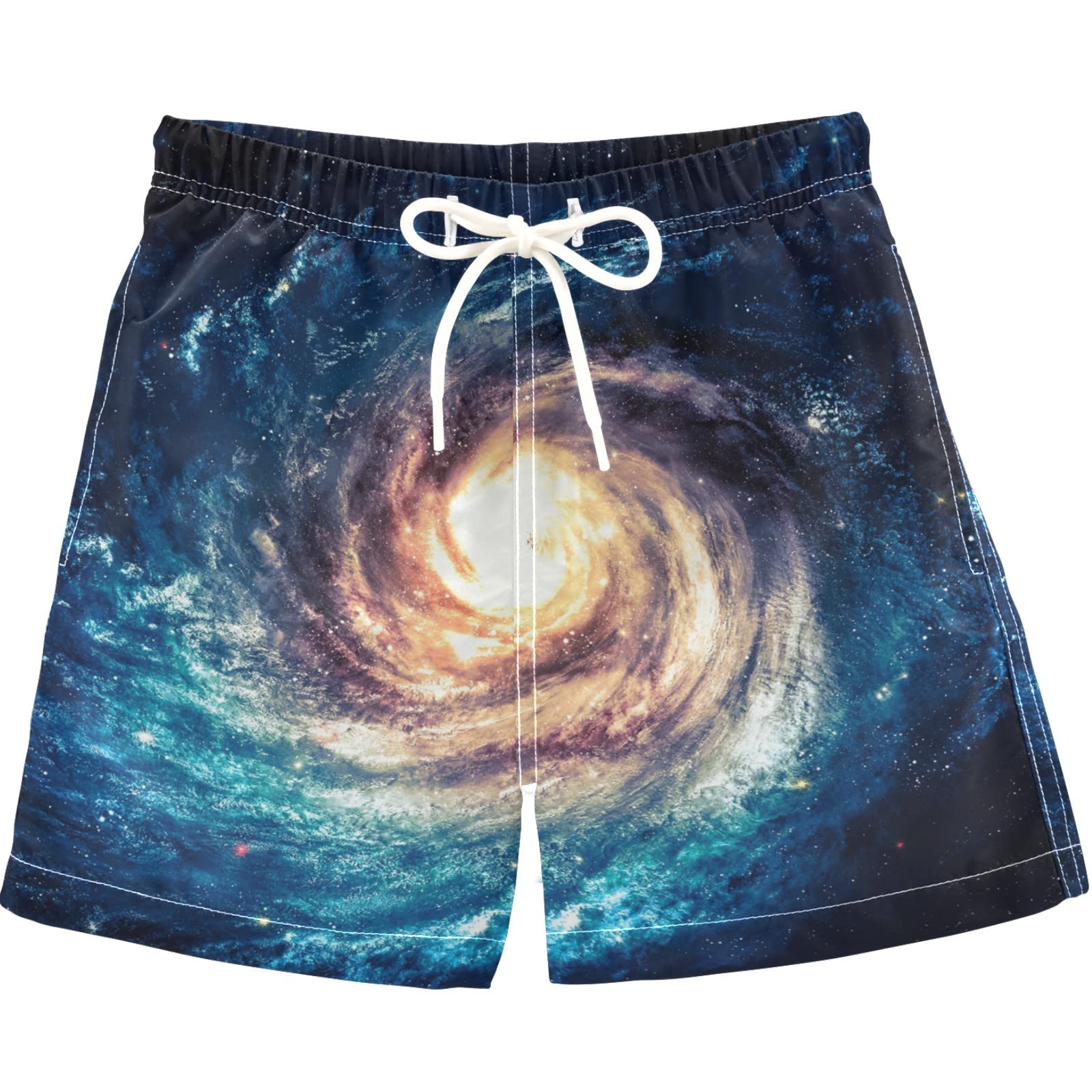 Visesunny Blue Galaxy Swim Trunks for Toddler Boys - Beach & Pool Swimwear