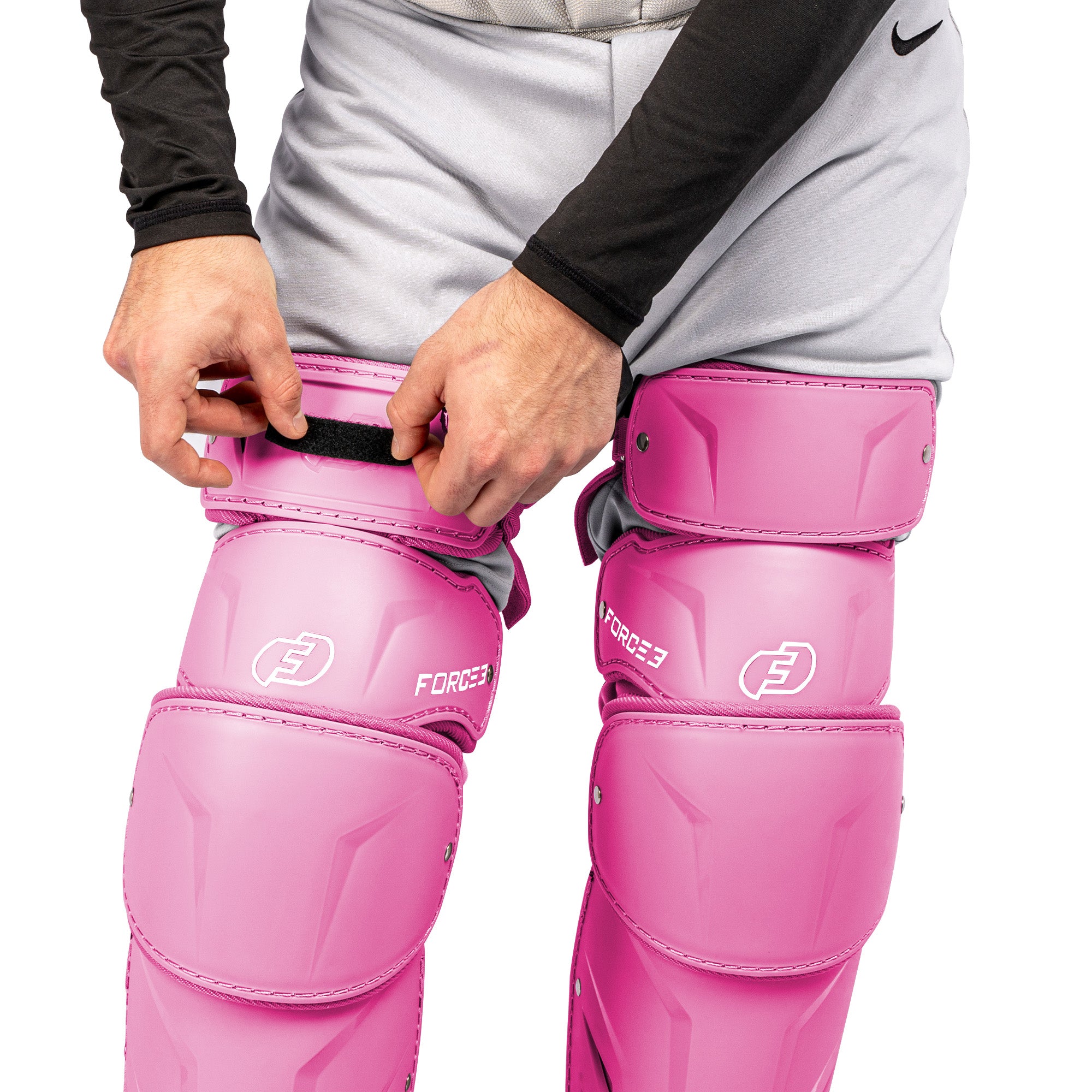 FORCE3 XS3® PRO ELITE Baseball Catcher Leg Guards - Lightweight Protective Gear for PitchCom® System - Perfect for Intermediate Players & Youth Leagues