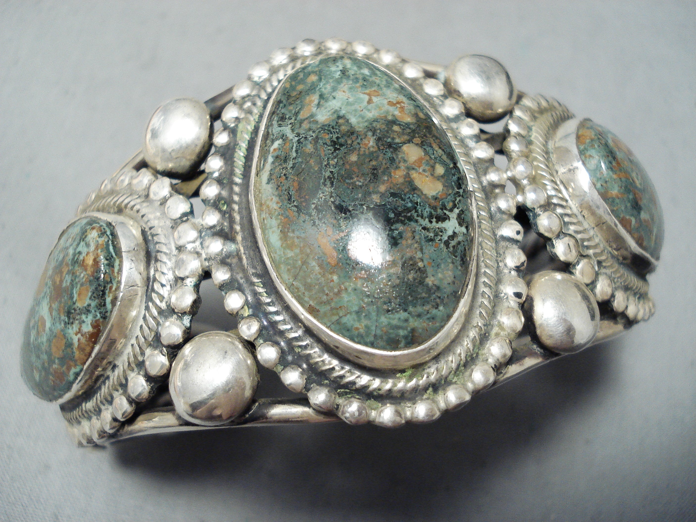 100+ Gram Navajo Green Turquoise Sterling Silver Bracelet - Authentic Native American Handmade Jewelry for Women - Perfect for Boho Fashion, Gift Giving & Special Occasions