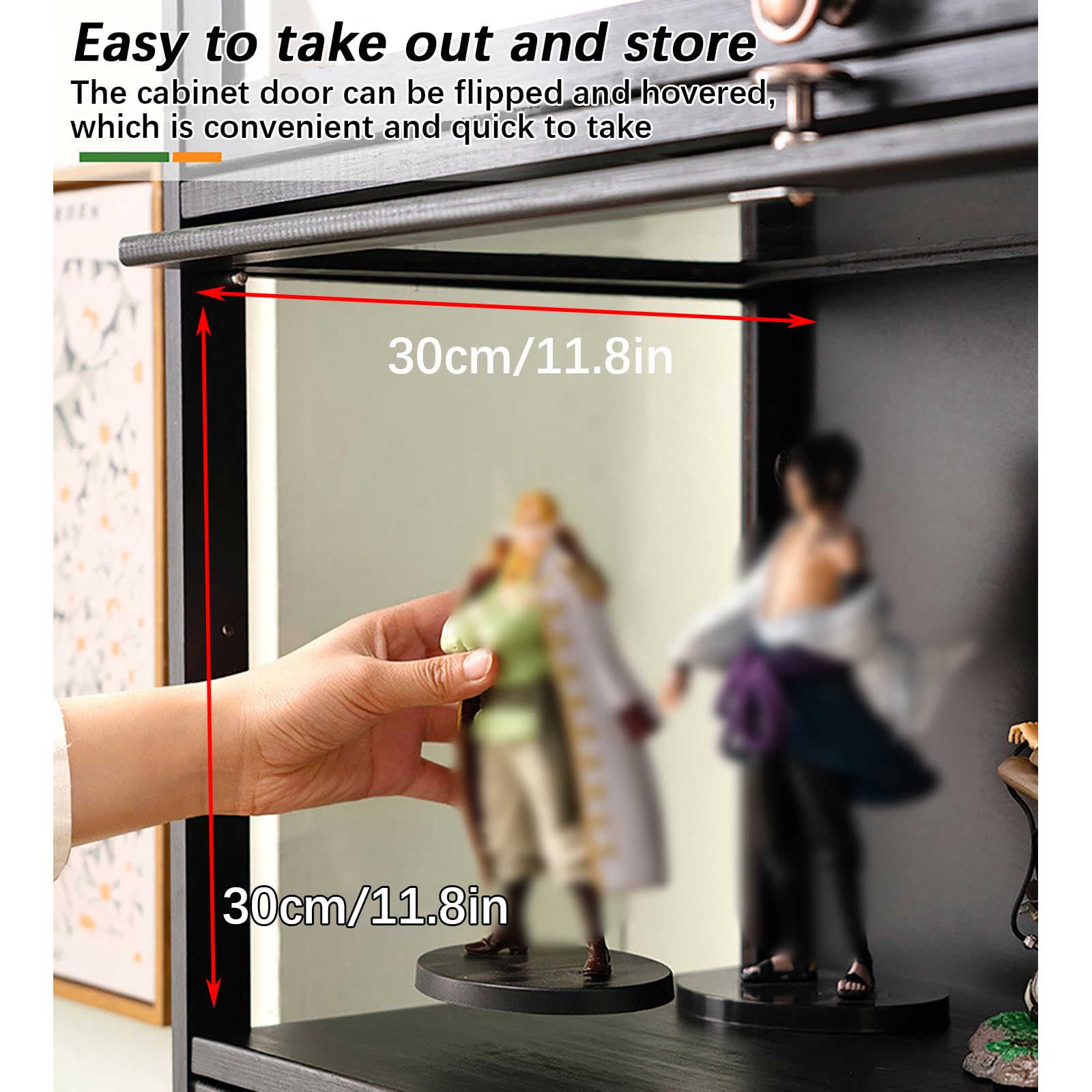 Acrylic Display Case for Collectibles - Glass Curio Cabinet with Magnetic Flip Door | Bamboo & Acrylic Material | Perfect for Action Figures, China Storage & Home Decor Showcase