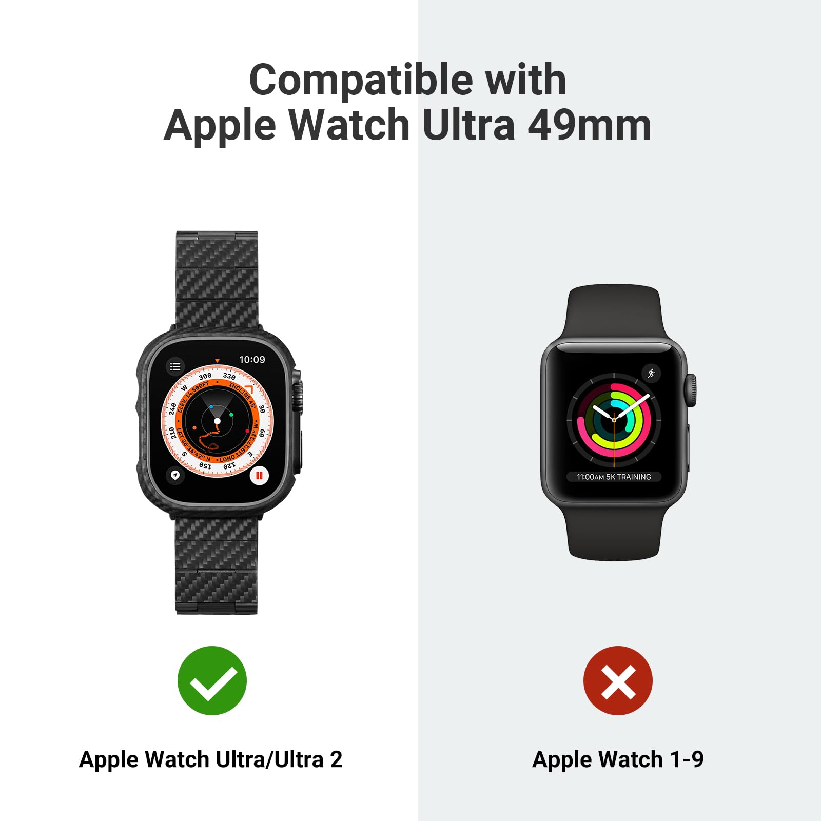 PITAKA Slim Aramid Fiber Case for Apple Watch Ultra 2/Ultra 49mm - Minimalist Protective Cover for Gym, Outdoor & Everyday Use [Air Case]