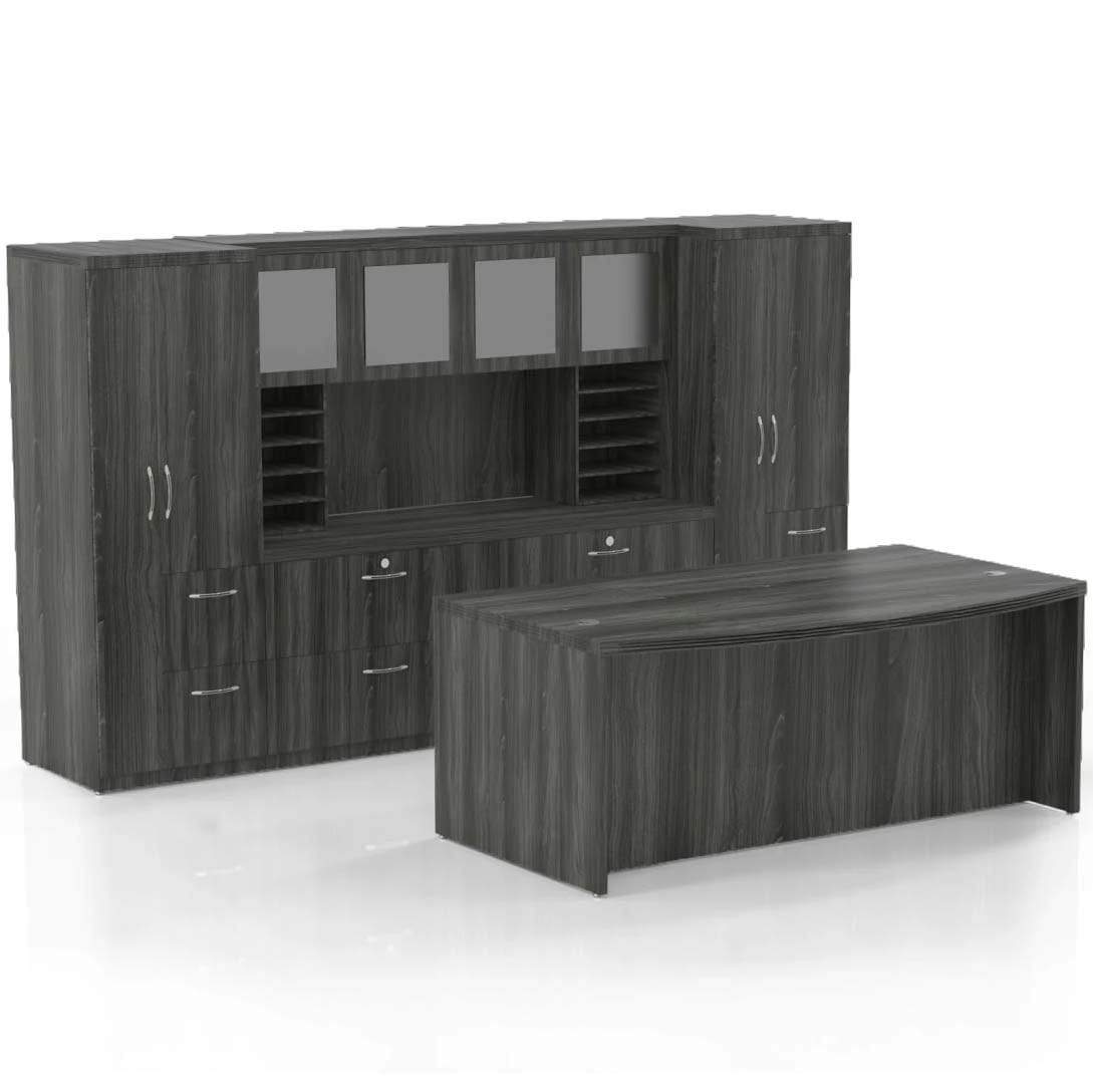Safco Mayline Aberdeen Office Desk Set [AT9] - Modern Workstation for Home & Office - Perfect for Remote Work & Professional Spaces