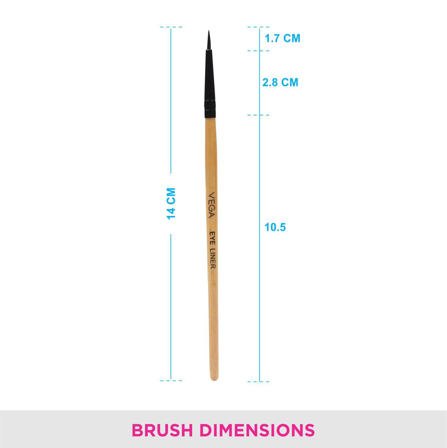VEGA Professional Eye Liner Makeup Brush (EV-08) - Wooden Handle for Precise Eyeliner Application - Perfect for Liquid, Gel & Powder Eyeliners - Ideal for Makeup Artists & Beginners