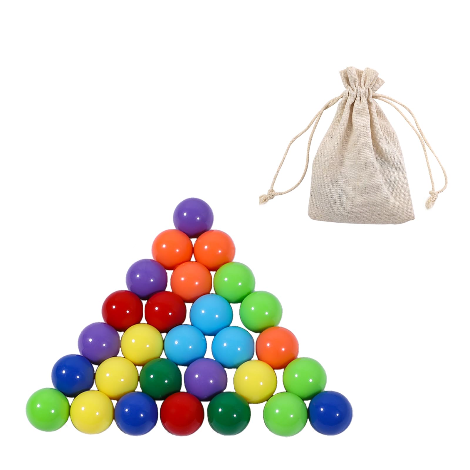 32 Replacement Marbles 14mm (0.55 Inches) - 4 Each of 8 Vibrant Colors for Aggravation, Wahoo & Dirty Marbles Board Games - Includes Colorful Marbles & Storage Bag - Perfect for Family Game Nights & Classic Board Game Accessories