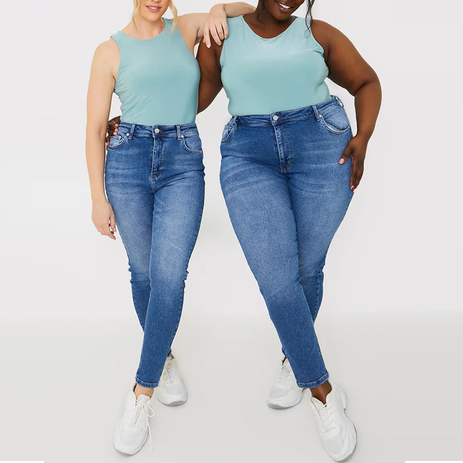 Gumipy Women's Tummy Control High Waisted Jeans - Plus Size Stretchy Slim Fit Butt Lifting Denim Skinny Jeans for Curvy Figures | Perfect for Work, Date Night & Casual Outfits