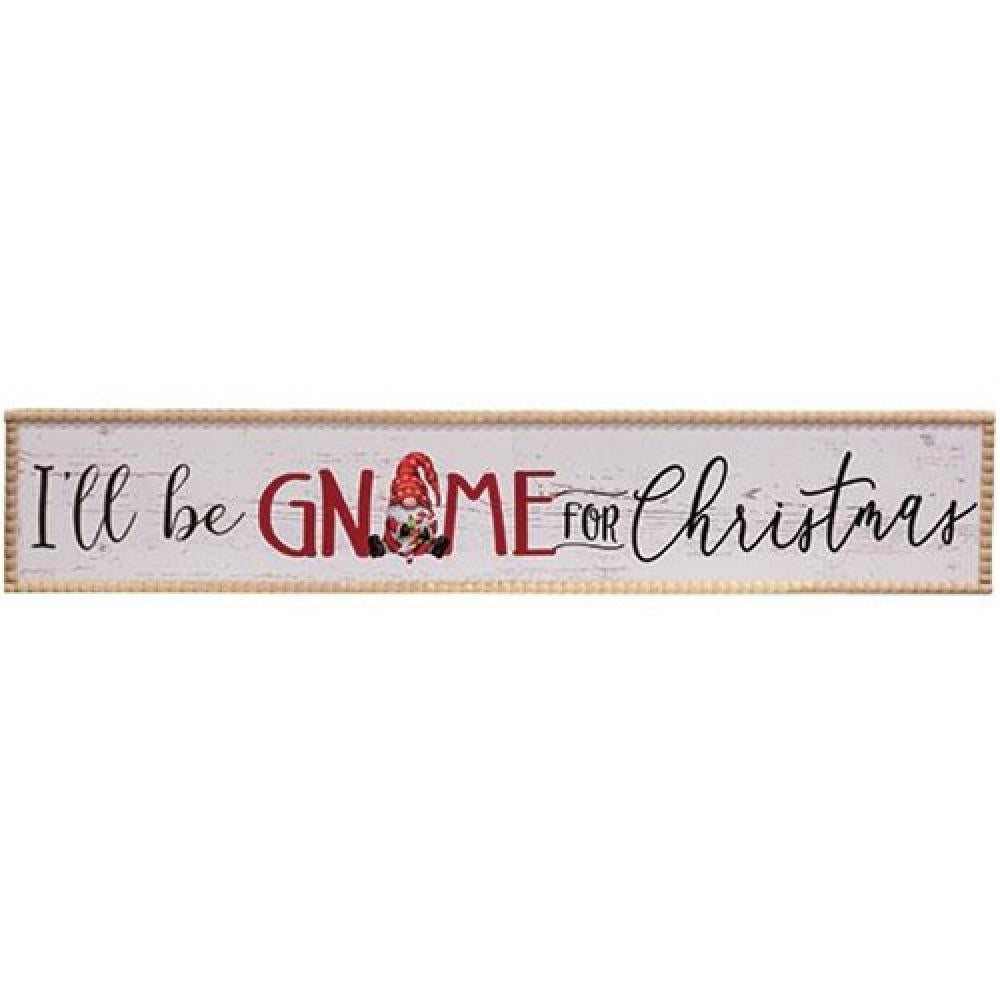 Handmade Beaded Wooden Christmas Gnome Sign - Festive Holiday Home Decor for Fireplace Mantel & Wall
