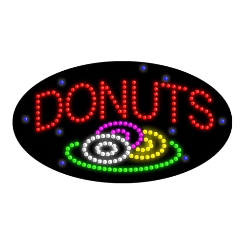 Donuts LED Dots Sign #24036 - Bright Neon Cafe Wall Decor for Bakeries, Coffee Shops & Home Kitchens
