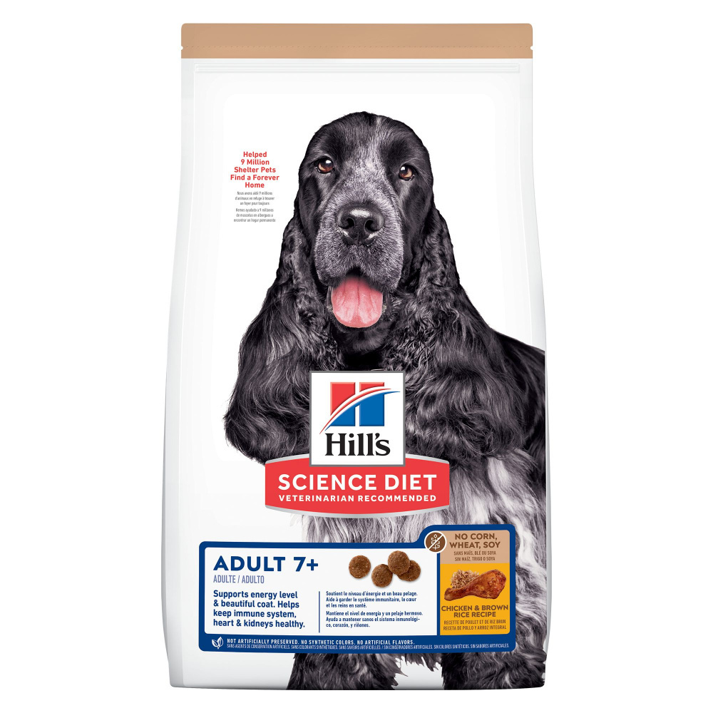 Hill's Science Diet Adult 7+ Senior Dry Dog Food - No Corn, Wheat, or Soy - Chicken Recipe for Healthy Aging Dogs | Perfect for Senior Canine Nutrition & Joint Health