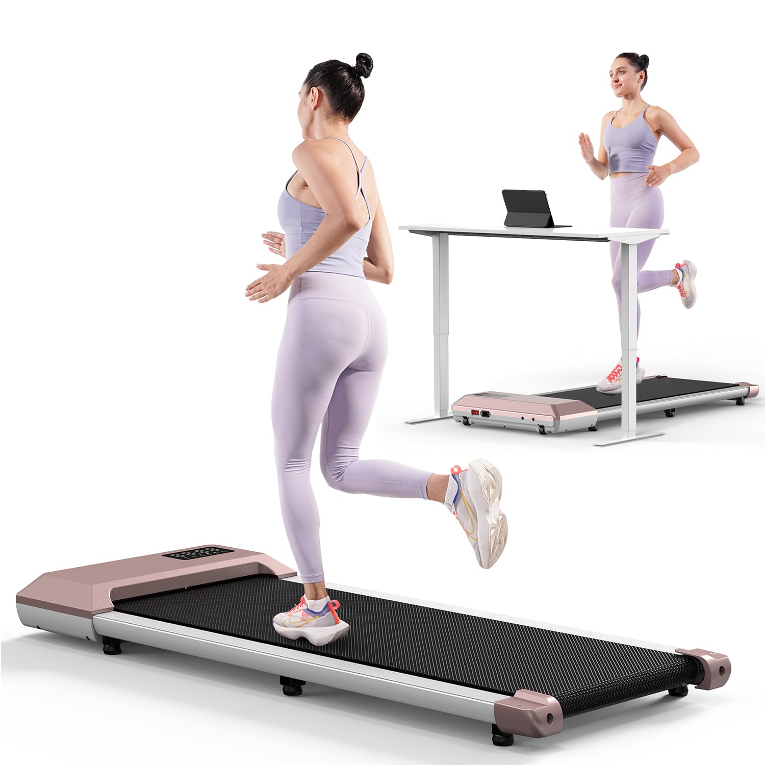 2024 Upgraded Smart Under Desk Treadmill - Quiet Portable Walking Pad for Home & Office with APP/Remote Control, LED Display - No Installation Required - Perfect for Workouts While Working or Watching TV