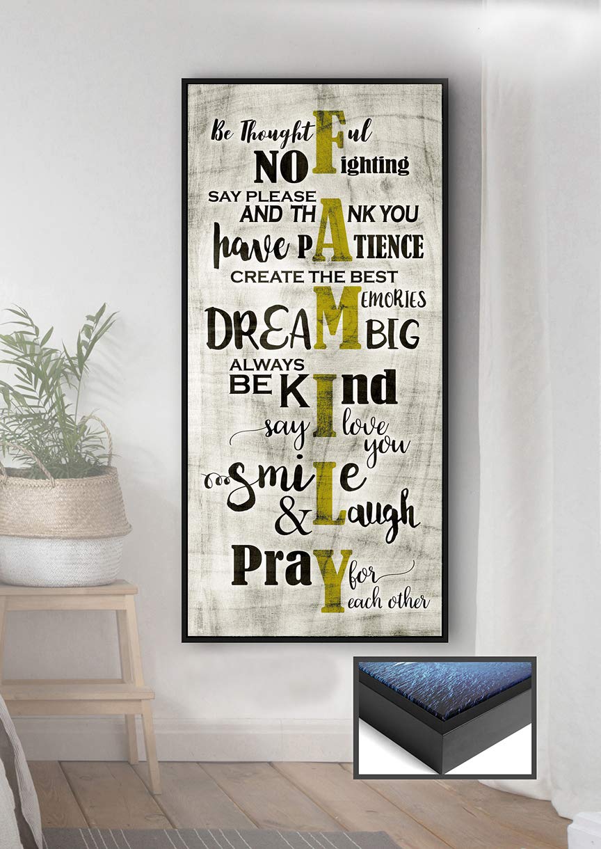 Farmhouse Family Sign Wall Art - Large Canvas Decor for Living Room