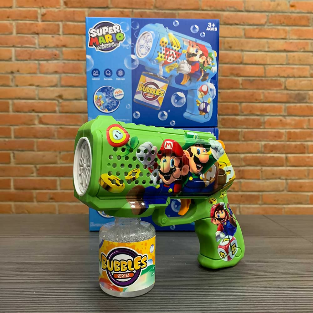 Super Mario Bubble Gun for Kids - Green - Fun Outdoor Party & Birthday Gift for Boys and Girls