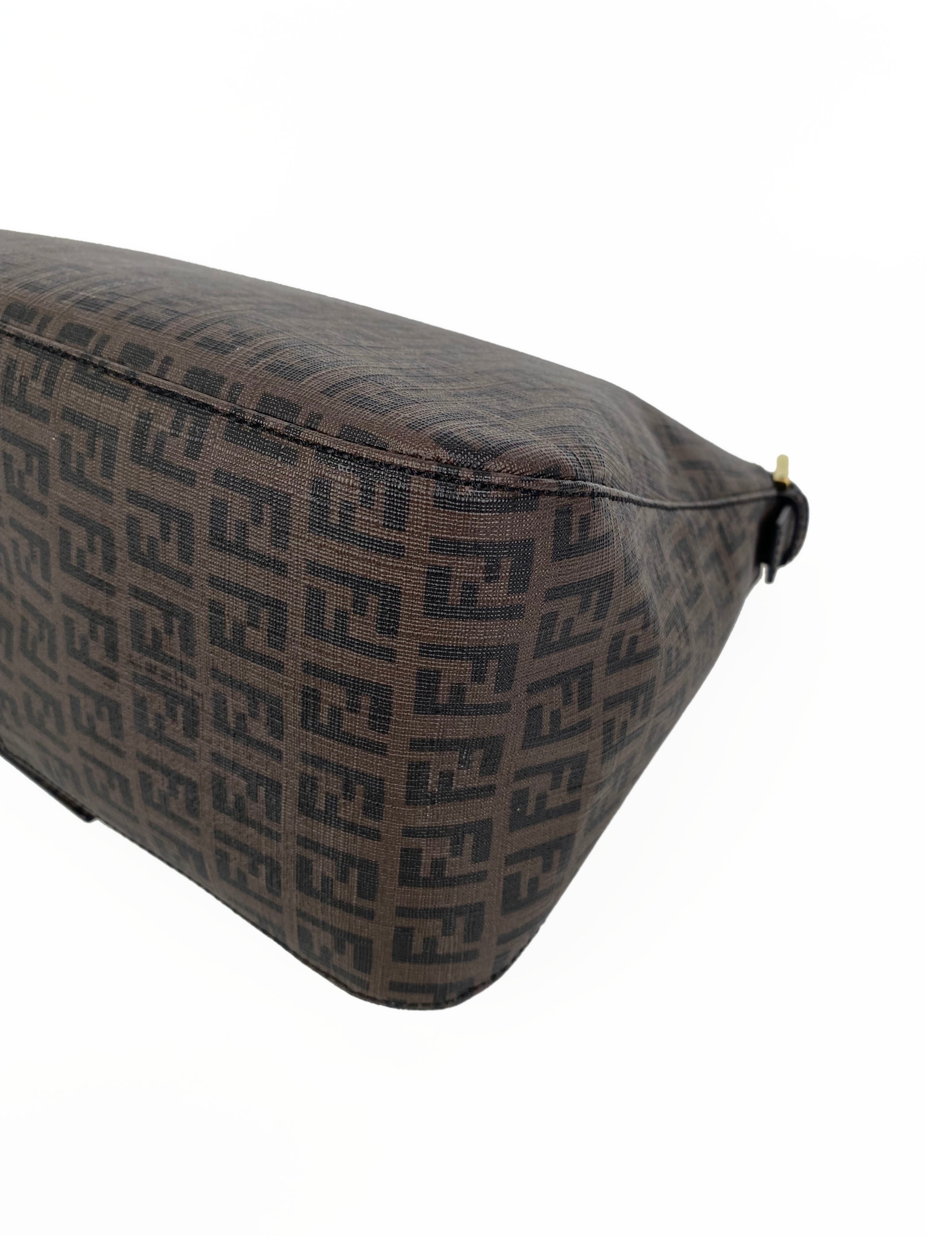 Fendi Monogram Shoulder Bag for Women - Brown Leather Crossbody Purse with Adjustable Strap, Perfect for Work, Travel & Everyday Use