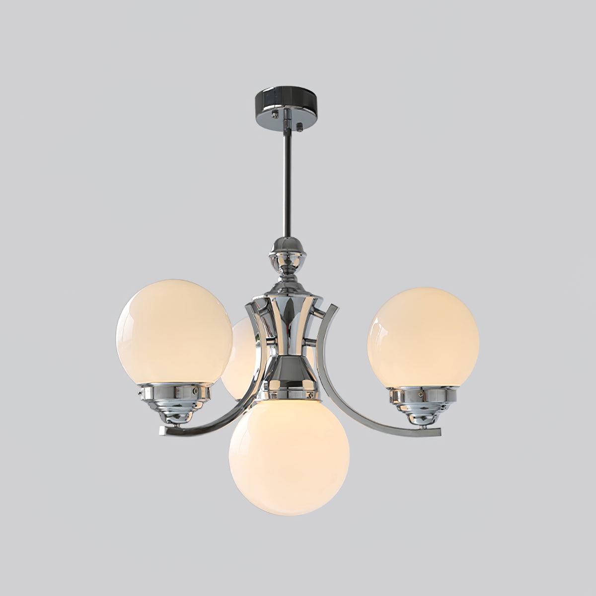 Elegant Dewdrop Globe Chandelier - Crystal Glass Pendant Lighting Fixture for Dining Room, Bedroom, or Living Room Decor