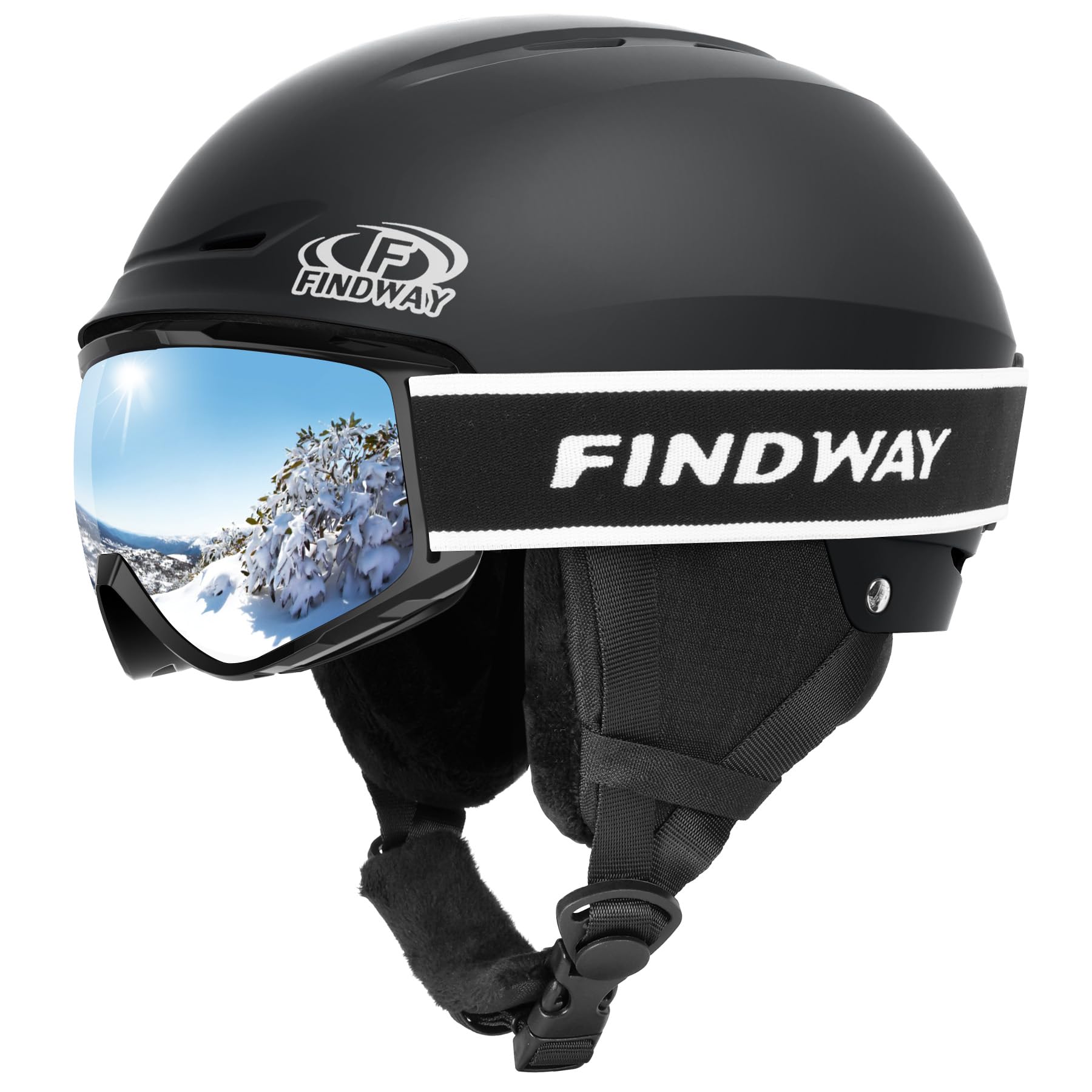 Findway Ski Helmet Set for Adults - Shockproof Snowboard Helmet with Goggles | Durable ABS Shell & EPS Foam Liner | Men Women Youth Snow Sports Safety Gear | Perfect for Skiing, Snowboarding & Winter Outdoor Adventures