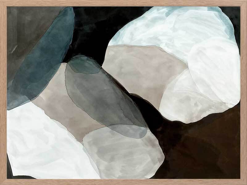 Dream Fragments I Framed Art Print - Modern Abstract Wall Decor for Living Room, Bedroom & Office - Ready to Hang Canvas Painting for Home & Office Decor