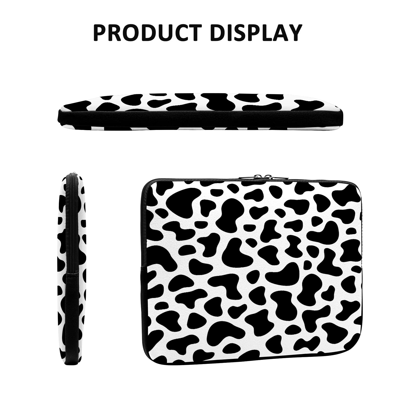 Cow Print Laptop Sleeve Case for 13-15 Inch Notebook - Durable Computer Cover Bag for MacBook, Dell, HP | Perfect for Work, School & Travel Protection
