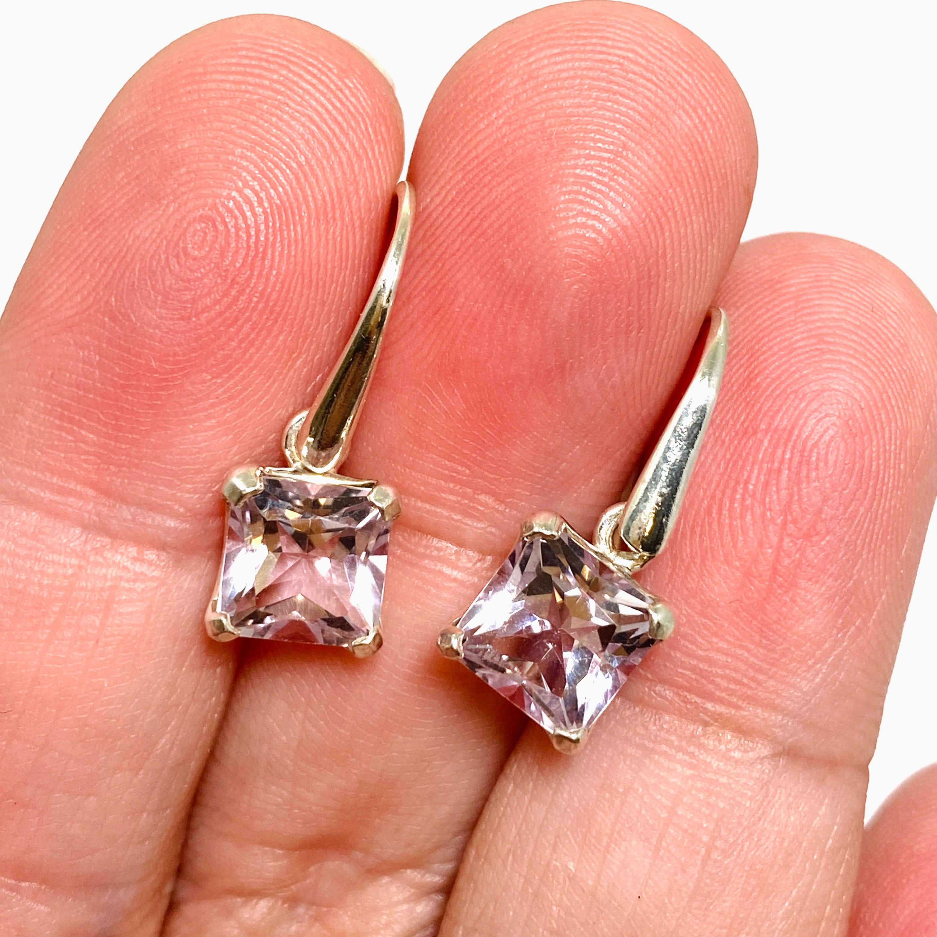Amethyst Square Faceted Stud Earrings for Women - 925 Sterling Silver Dainty Jewelry - Perfect for Everyday Wear, Office & Special Occasions