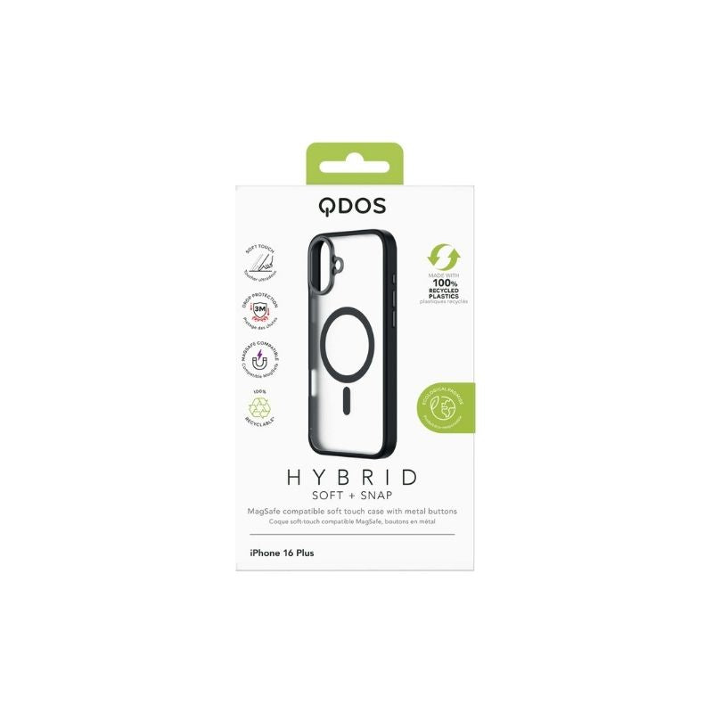 QDOS Hybrid Soft Case for iPhone 16 - Shockproof Protective Cover with Military-Grade Drop Protection - Perfect for Outdoor Activities & Daily Use