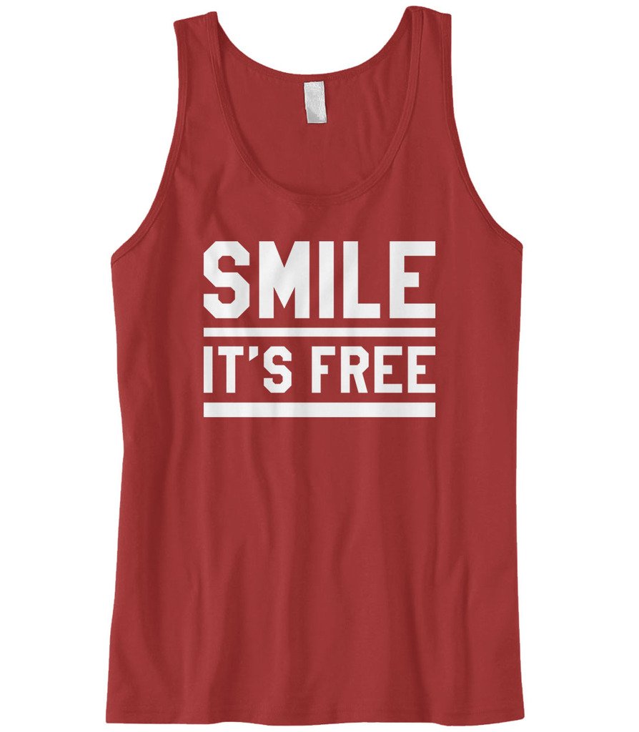 Cybertela Men's Smile It's Free Sleeveless Graphic Tank Top - Soft Cotton Casual Shirt for Gym, Beach & Summer Outfits