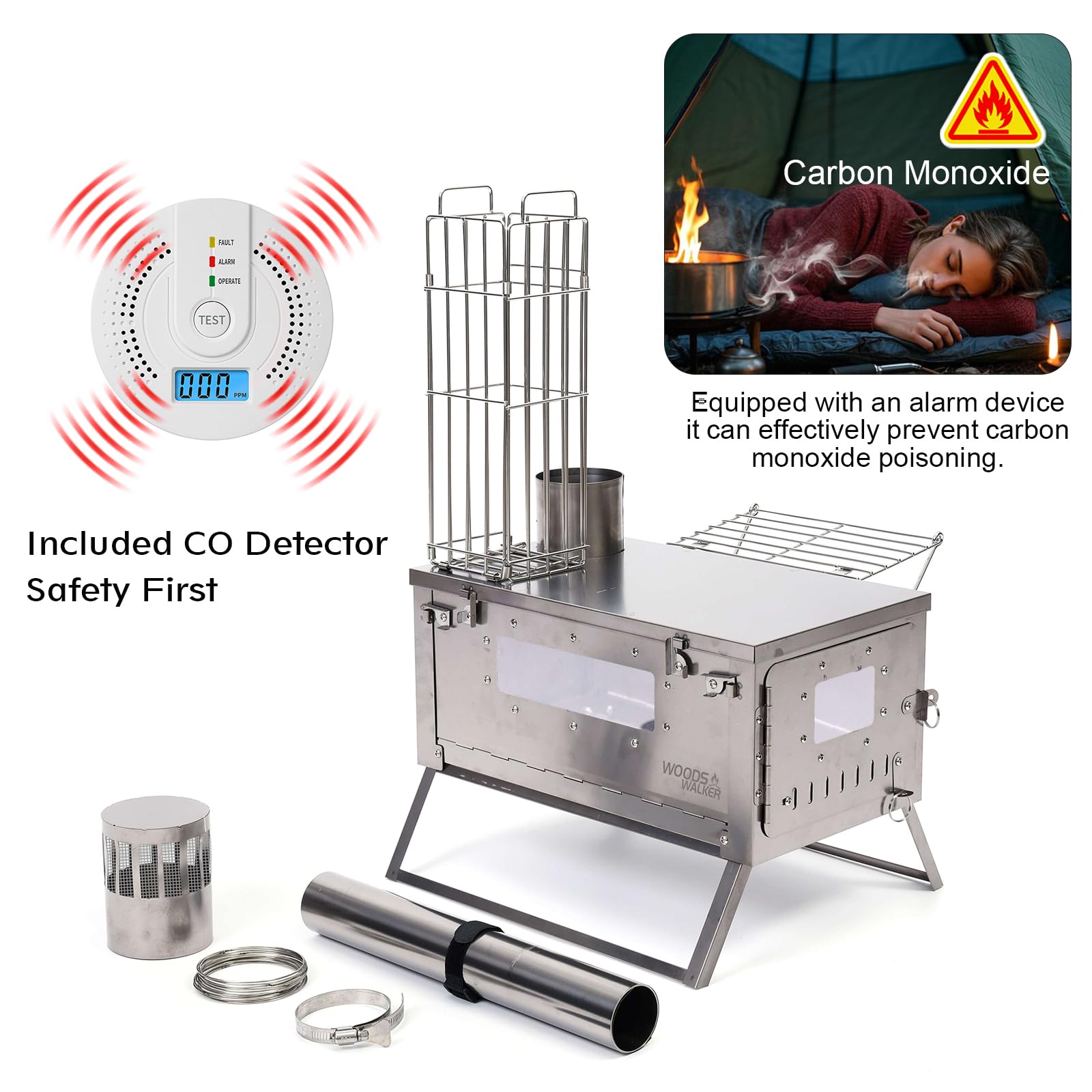 Ultralight Titanium Camping Tent Stove - Portable Wood Burning Stove for Backpacking, Hunting & Outdoor Adventures | Perfect for Wilderness Survival, Hiking Trips & Cold Weather Camping
