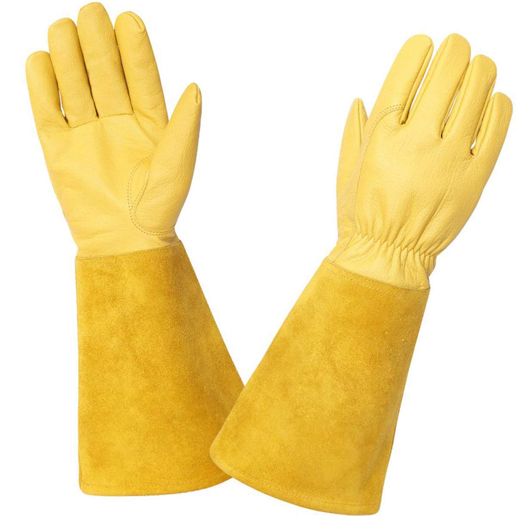Best Rose Pruning Gloves for Men & Women - Durable Goatskin Leather Gardening Gloves for Thorn Protection, Comfort & Grip - Perfect for Rose Bushes, Flower Gardening & Landscaping Work