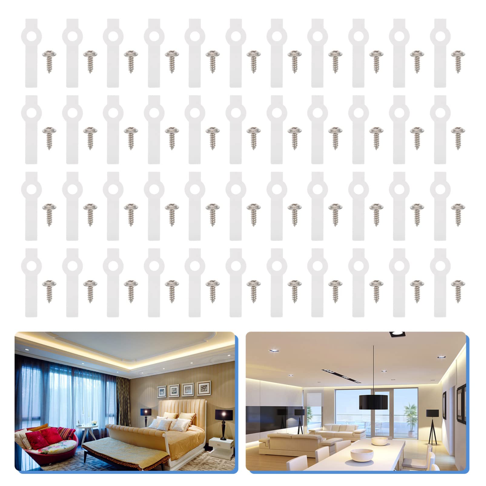 TEHAUX 100-Pack LED Strip Light Clips - Mounting Clips for Rope Lights, Light Belt Fixing Buckles, Secure & Easy Installation - Perfect for Home Decor, Christmas Lights, Party & Outdoor Lighting