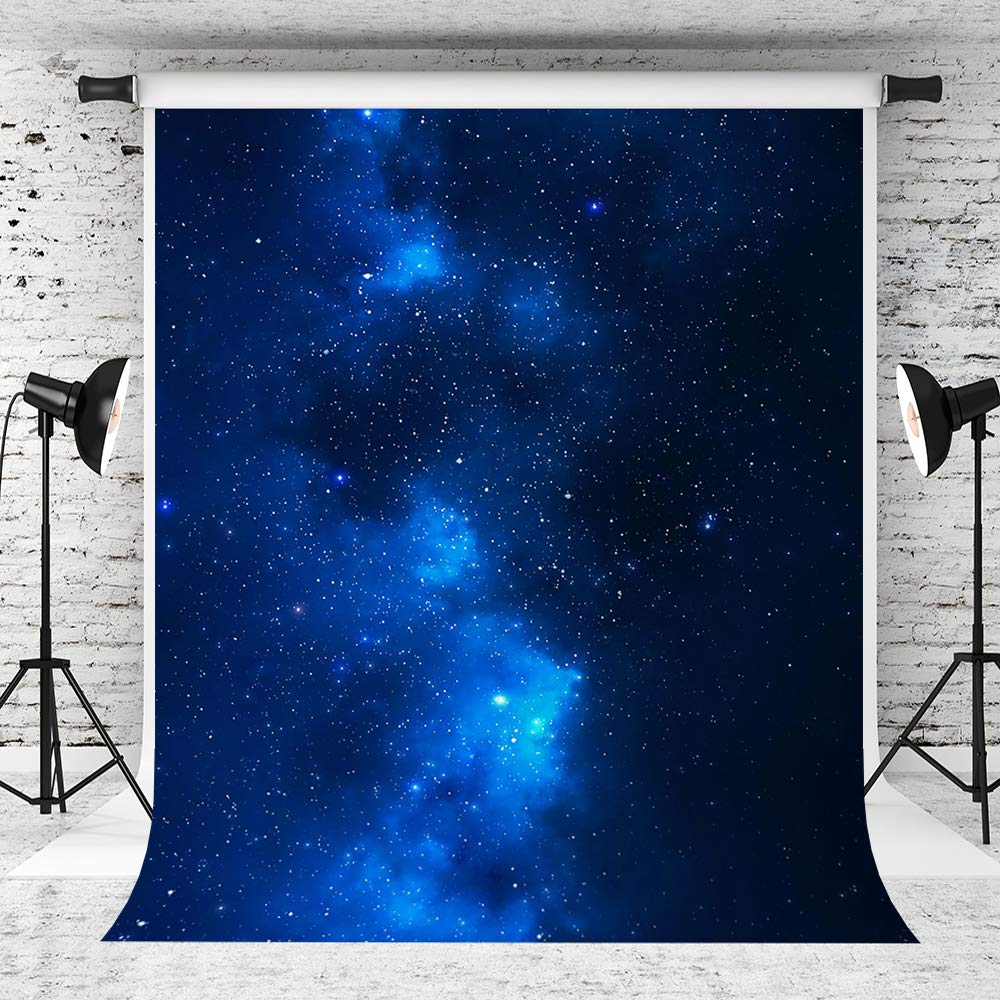 6.5x10ft Blue Nebula Galaxy Star Backdrop for Photography - Perfect for Baby Showers, Birthday Parties, and Studio Photo Shoots