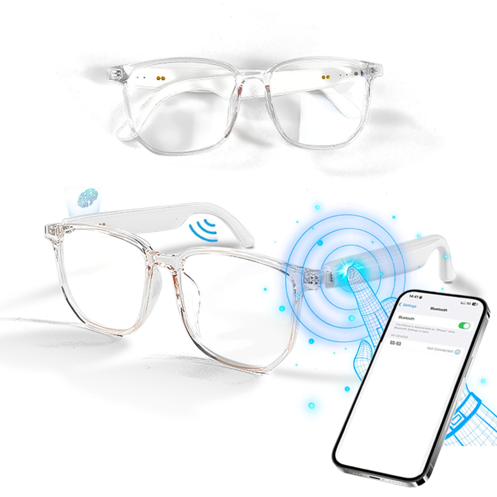 Smart Glasses with Bluetooth Speakers for Women & Men - Wireless Audio Sunglasses for Music, Calls & Hands-Free Convenience - Perfect for Running, Driving & Outdoor Activities